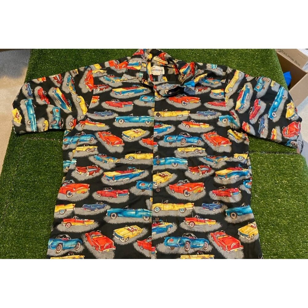 Vintage Reyn Spooner shirt mens large cars all over print american classics 26 - Picture 3 of 9